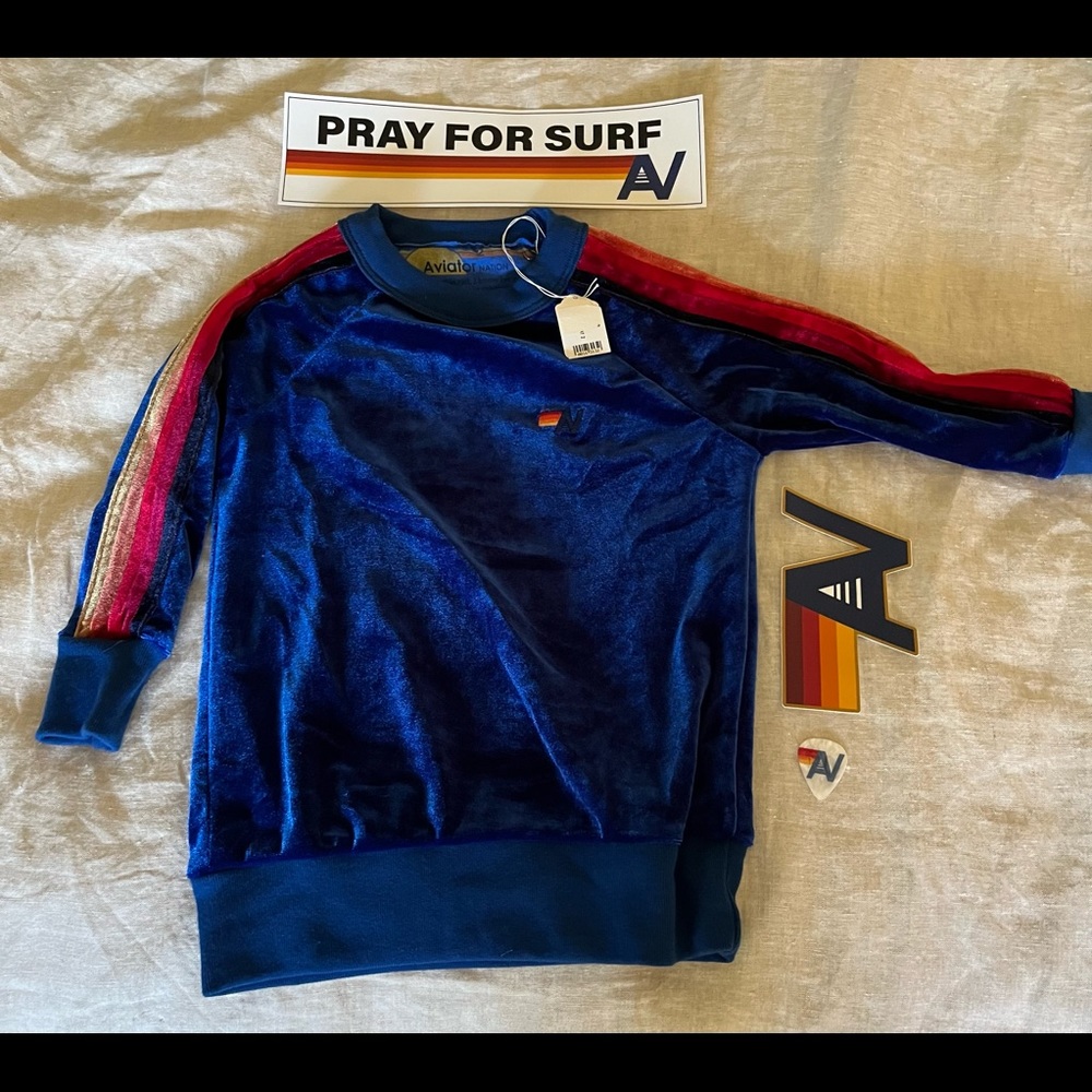 Blue aviator nation toddler sweatshirt size 2 new with tags
